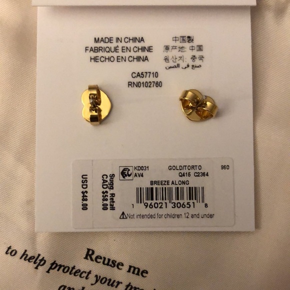 Kate Spade Gold Tone & Faux Tortoise Breeze Along Round Stud Earrings NWT - Picture 11 of 12